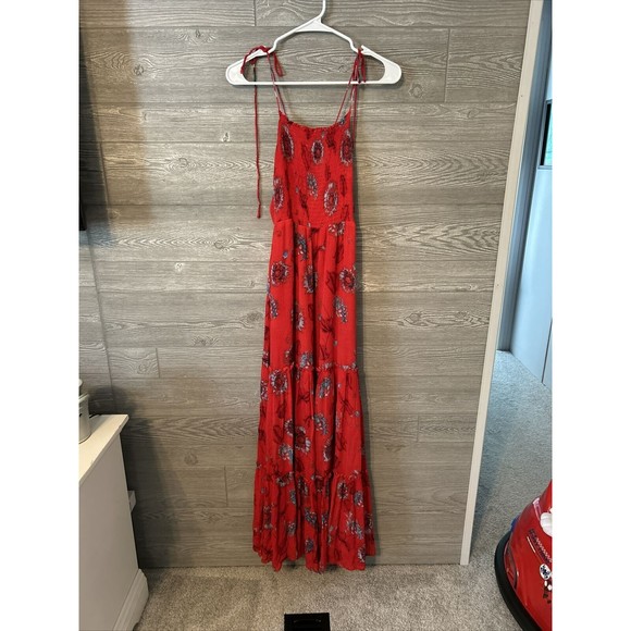 Intimately Free People Garden Party Red Comb‎ Size Small Maxi Dress - Picture 2 of 10